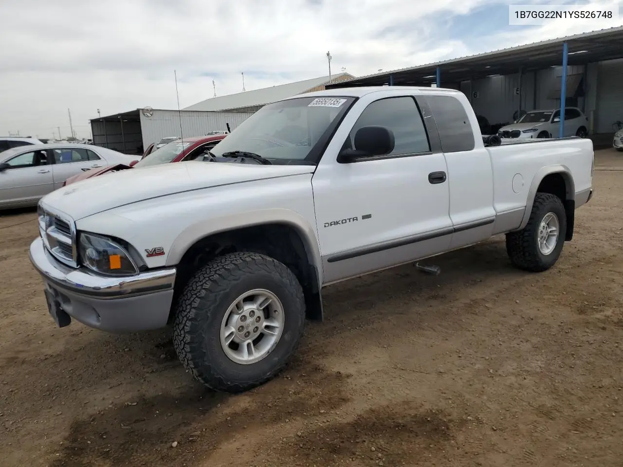 2000 Dodge Dakota VIN: 1B7GG22N1YS526748 Lot: 56950135
