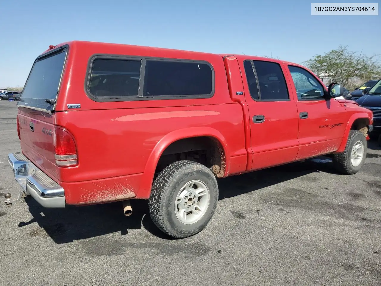 2000 Dodge Dakota Quad VIN: 1B7GG2AN3YS704614 Lot: 62407275
