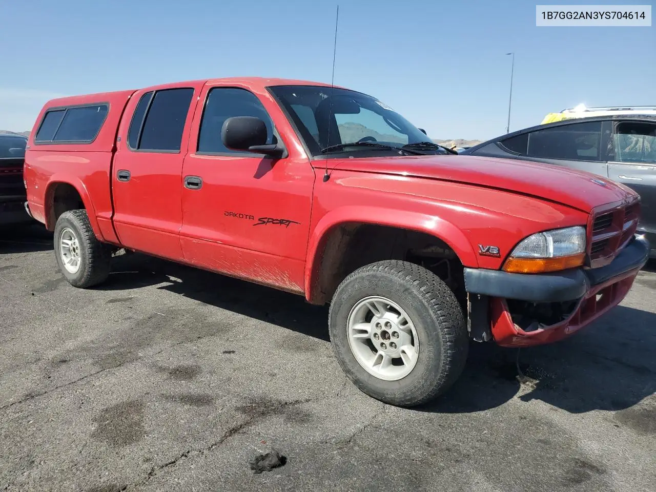 2000 Dodge Dakota Quad VIN: 1B7GG2AN3YS704614 Lot: 62407275