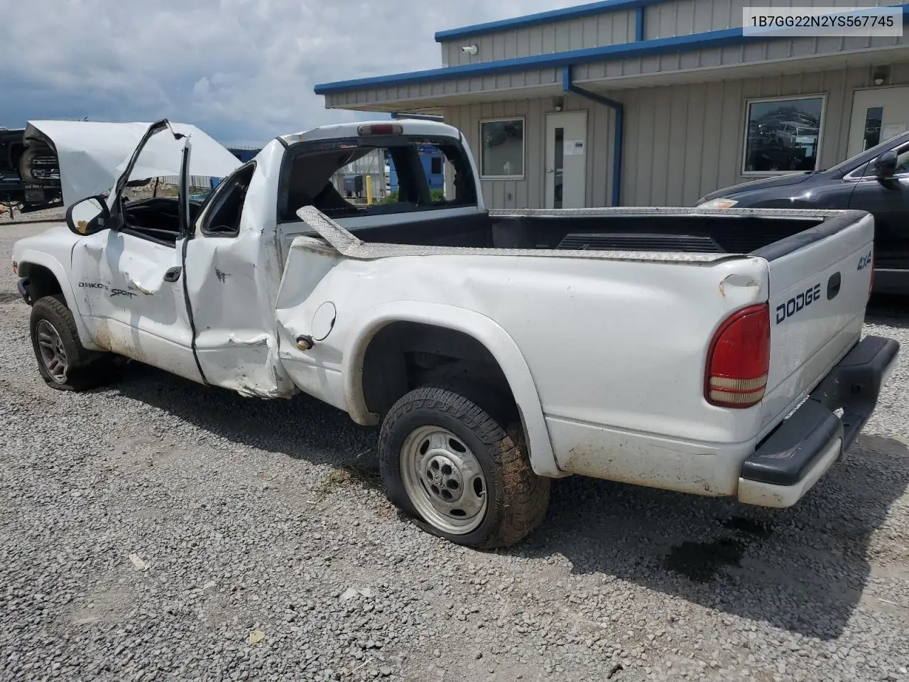 2000 Dodge Dakota VIN: 1B7GG22N2YS567745 Lot: 64826915