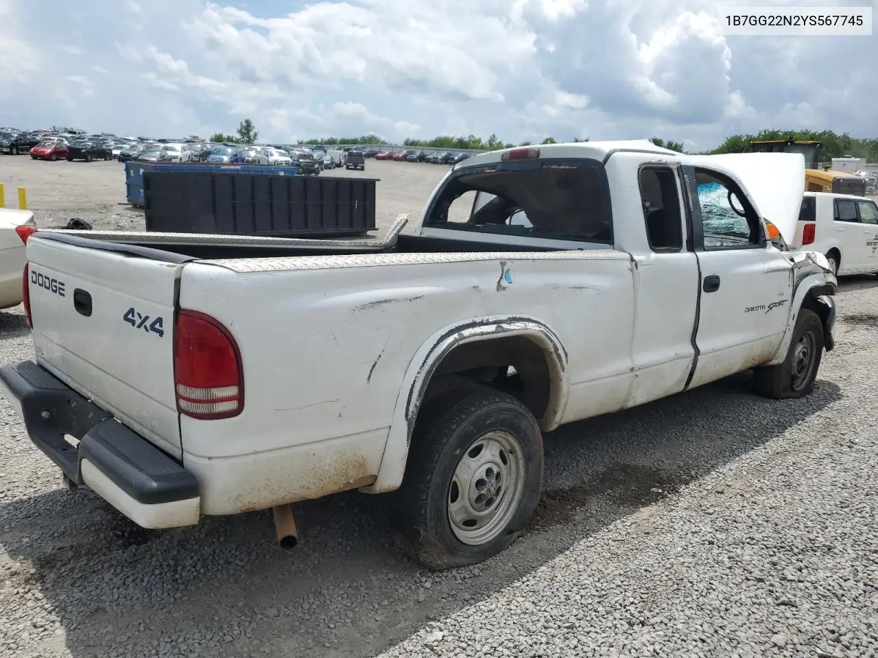 2000 Dodge Dakota VIN: 1B7GG22N2YS567745 Lot: 64826915