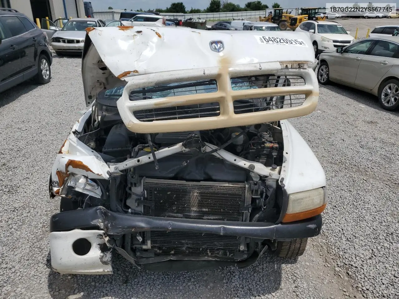 2000 Dodge Dakota VIN: 1B7GG22N2YS567745 Lot: 64826915