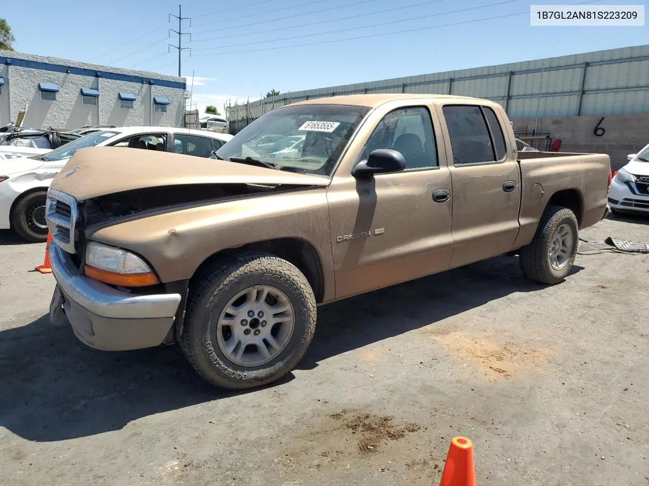 2001 Dodge Dakota Quad VIN: 1B7GL2AN81S223209 Lot: 61653555
