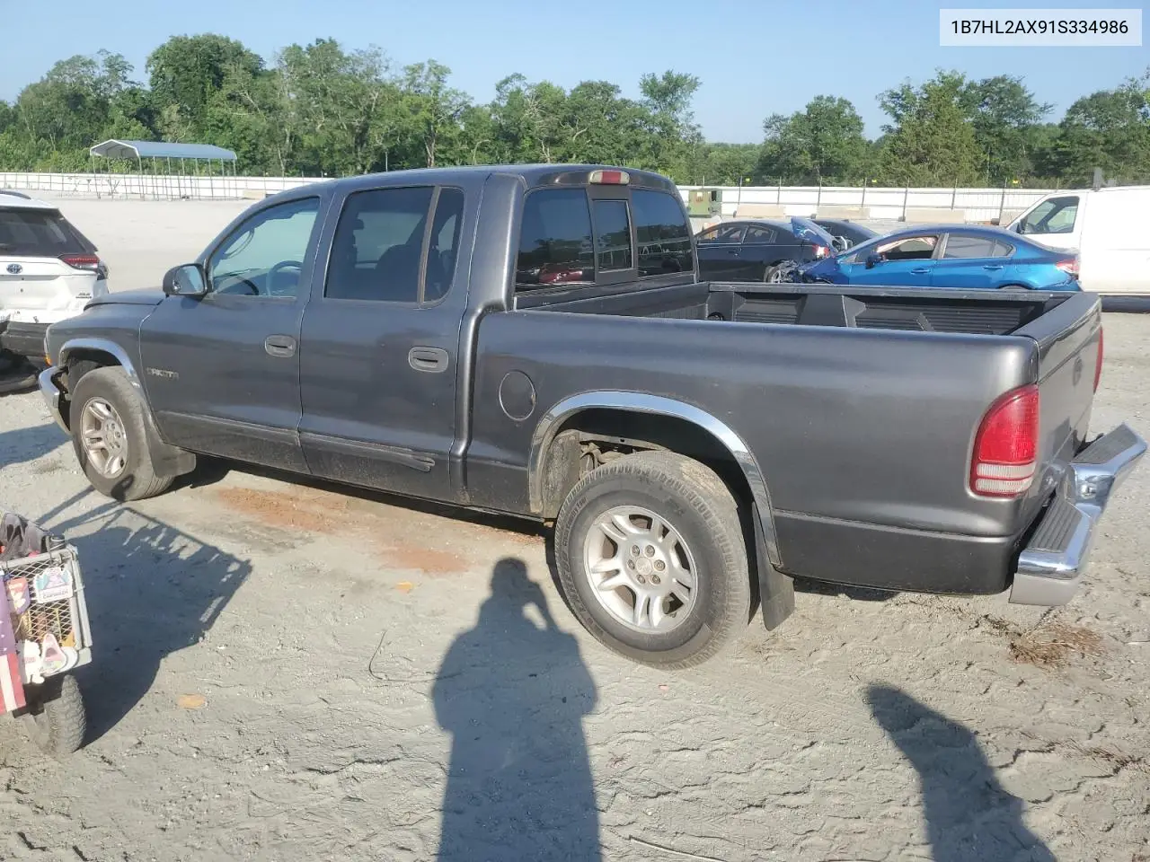 2001 Dodge Dakota Quad VIN: 1B7HL2AX91S334986 Lot: 61963115