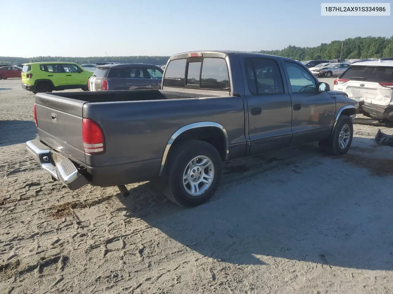 2001 Dodge Dakota Quad VIN: 1B7HL2AX91S334986 Lot: 61963115