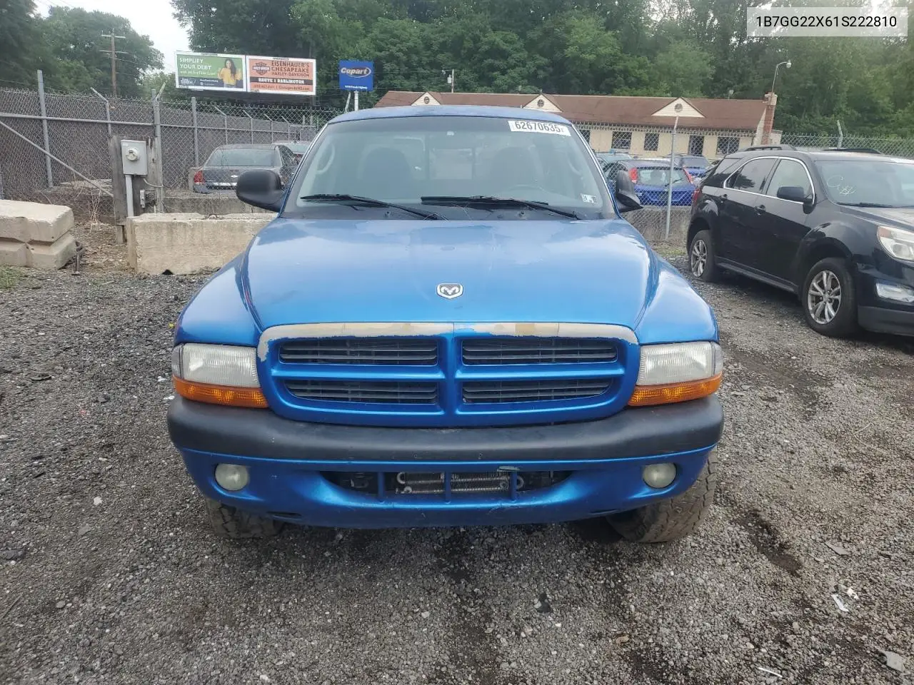 2001 Dodge Dakota VIN: 1B7GG22X61S222810 Lot: 62670635