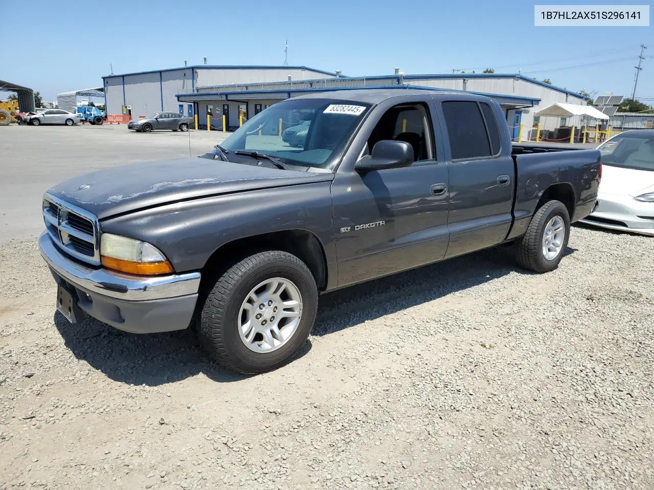 2001 Dodge Dakota Quad VIN: 1B7HL2AX51S296141 Lot: 63282445
