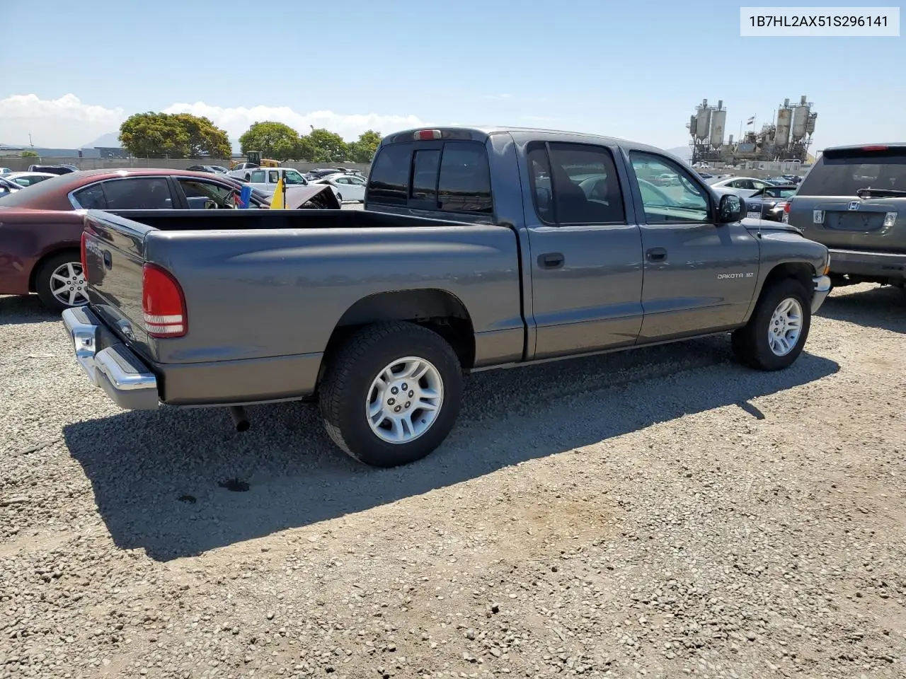 2001 Dodge Dakota Quad VIN: 1B7HL2AX51S296141 Lot: 63282445