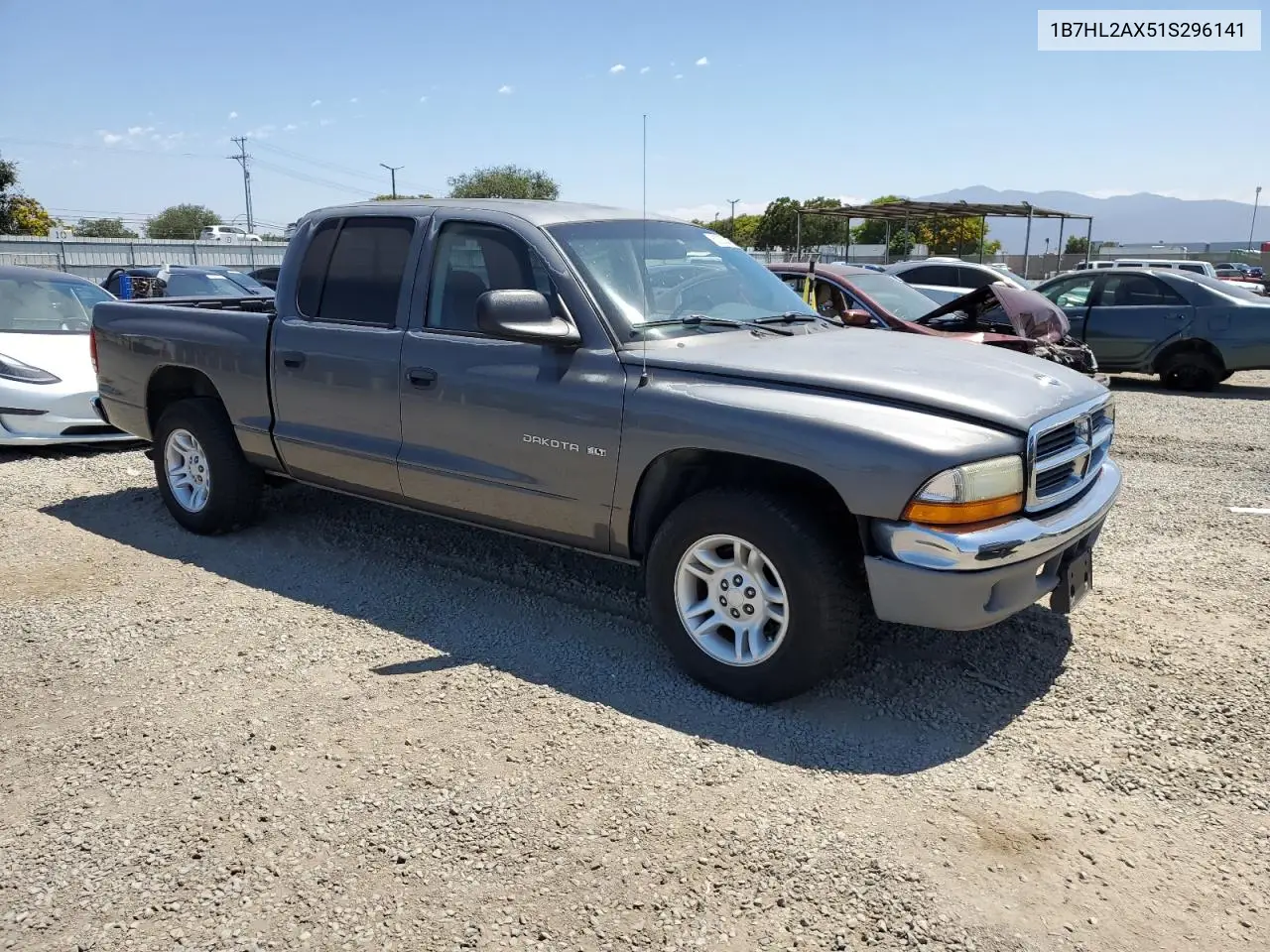 2001 Dodge Dakota Quad VIN: 1B7HL2AX51S296141 Lot: 63282445