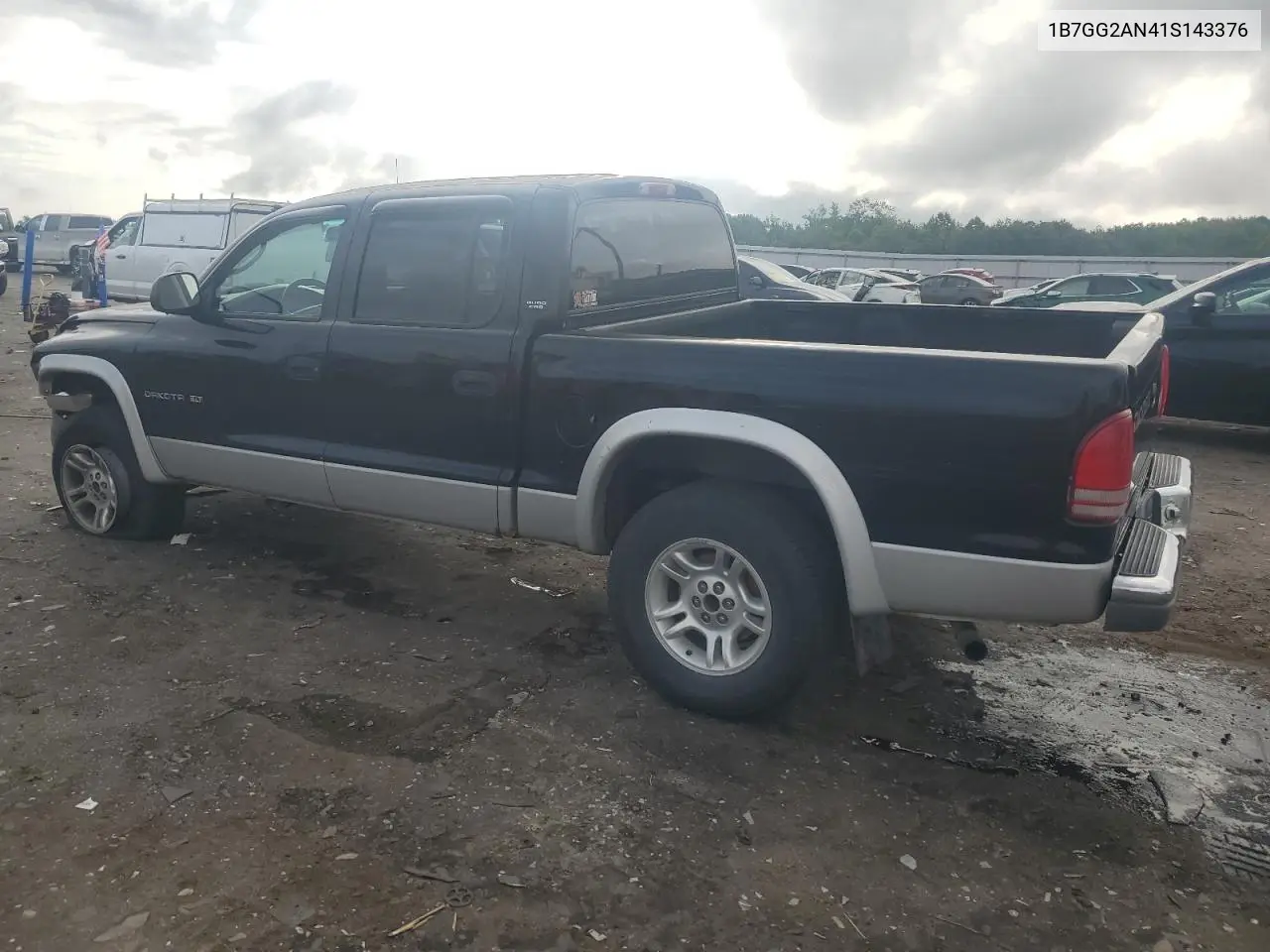 2001 Dodge Dakota Quad VIN: 1B7GG2AN41S143376 Lot: 64781805