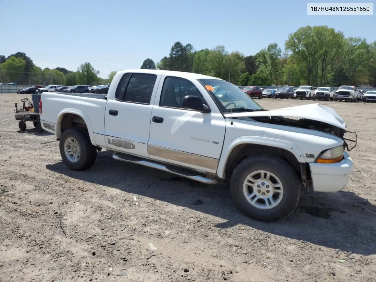 2002 Dodge Dakota Quad Slt VIN: 1B7HG48N12S551650 Lot: 49324025