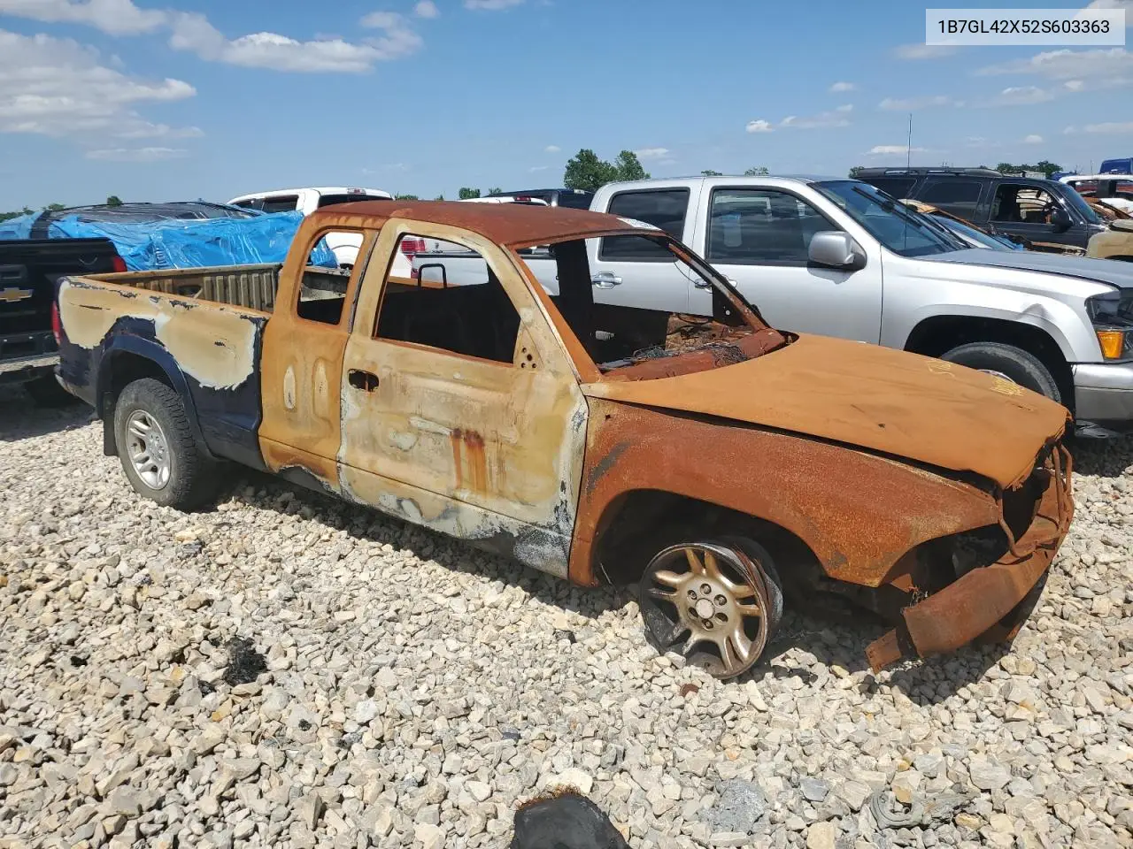 2002 Dodge Dakota Slt VIN: 1B7GL42X52S603363 Lot: 51162565