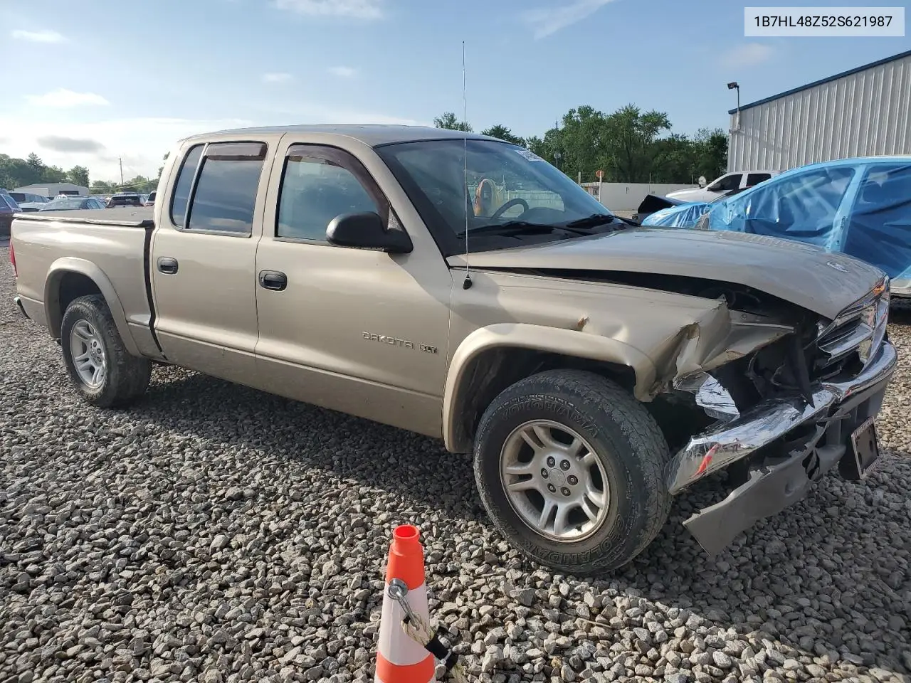 2002 Dodge Dakota Quad Slt VIN: 1B7HL48Z52S621987 Lot: 54405095