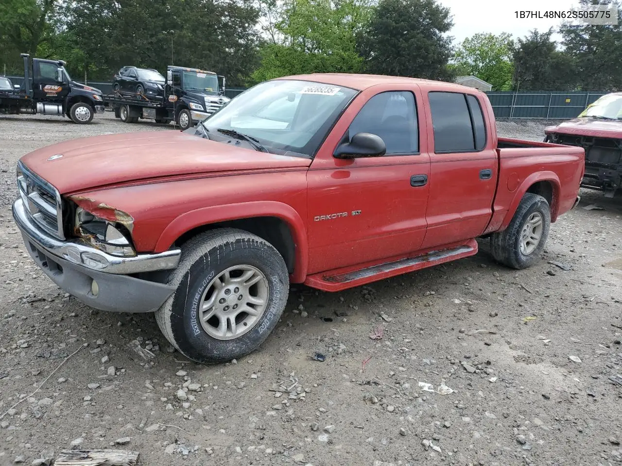 2002 Dodge Dakota Quad Slt VIN: 1B7HL48N62S505775 Lot: 56285235