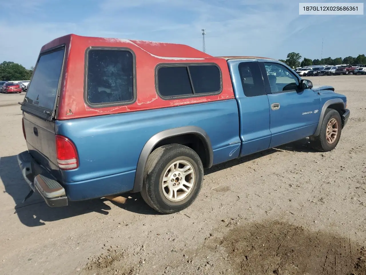 2002 Dodge Dakota Base VIN: 1B7GL12X02S686361 Lot: 61610065