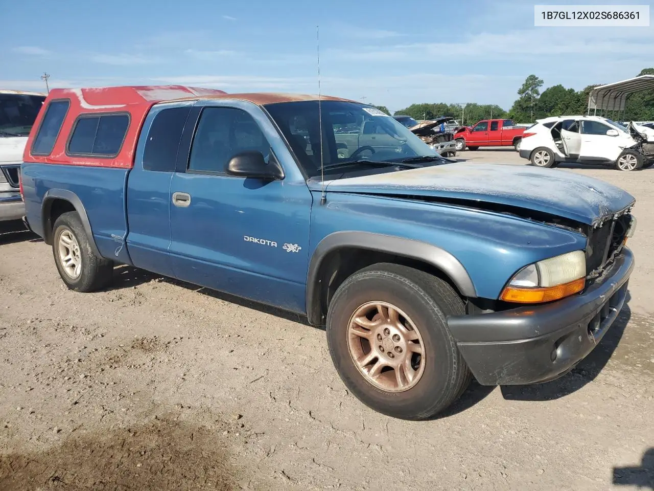 2002 Dodge Dakota Base VIN: 1B7GL12X02S686361 Lot: 61610065