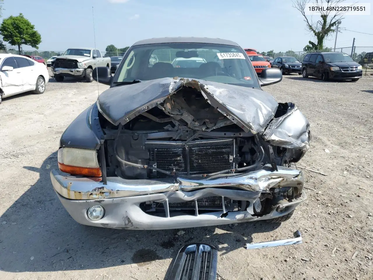 2002 Dodge Dakota Quad Slt VIN: 1B7HL48N22S719551 Lot: 61735845