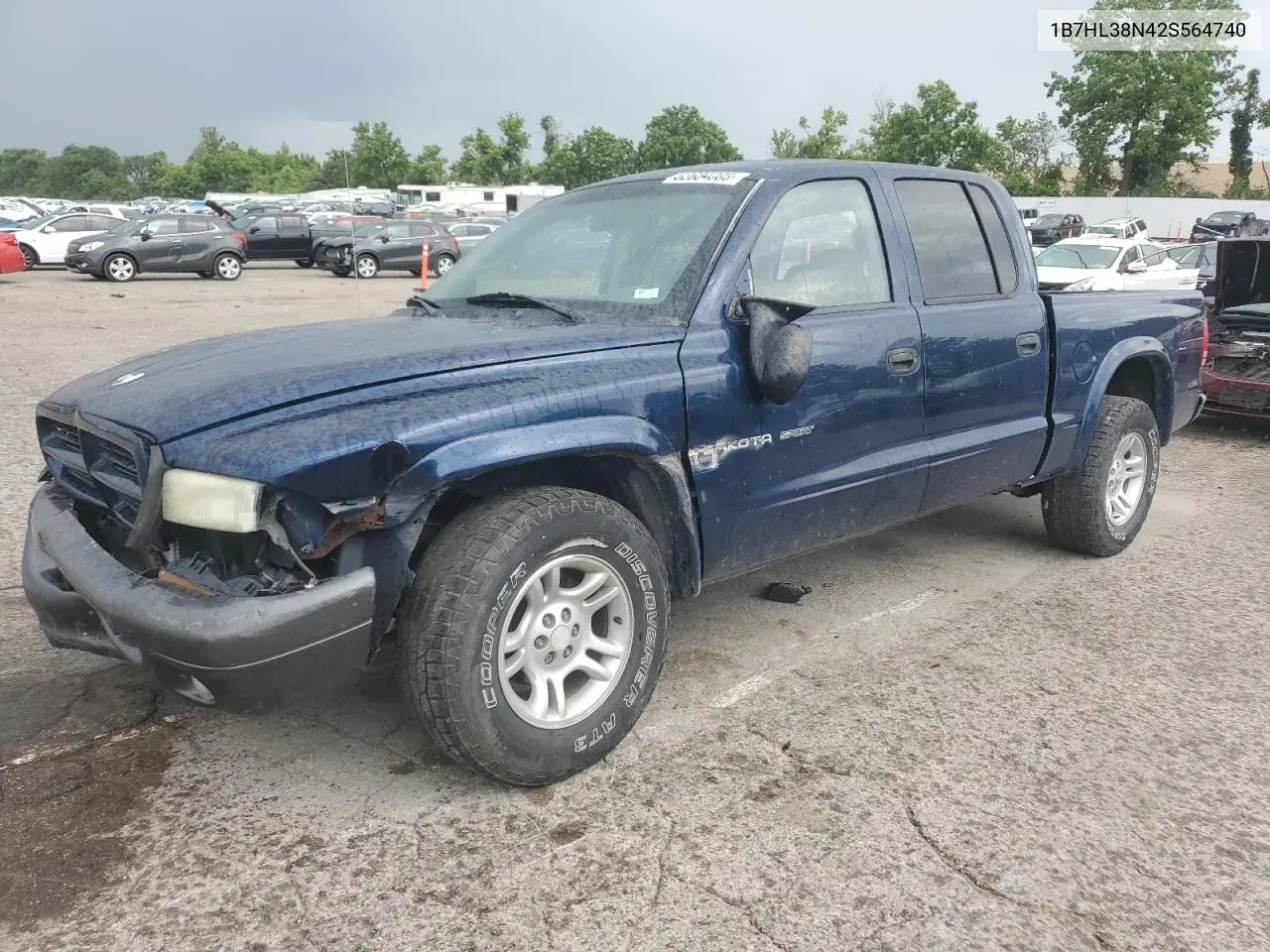 2002 Dodge Dakota Quad Sport VIN: 1B7HL38N42S564740 Lot: 62684305