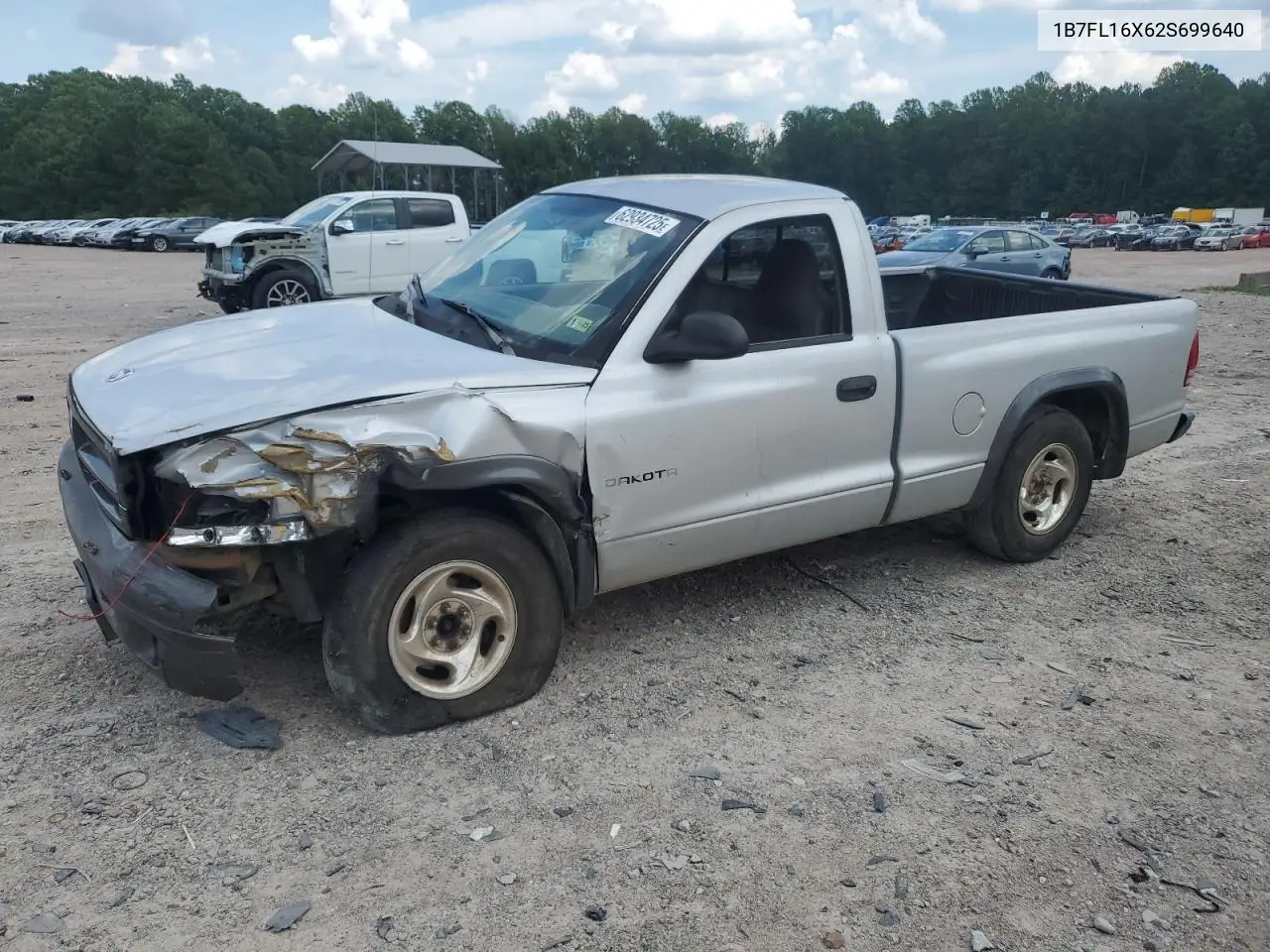2002 Dodge Dakota Base VIN: 1B7FL16X62S699640 Lot: 62934725