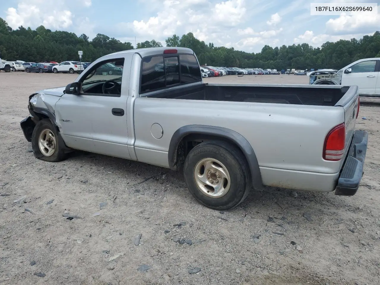 2002 Dodge Dakota Base VIN: 1B7FL16X62S699640 Lot: 62934725