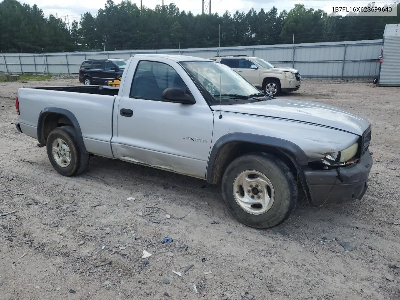 2002 Dodge Dakota Base VIN: 1B7FL16X62S699640 Lot: 62934725
