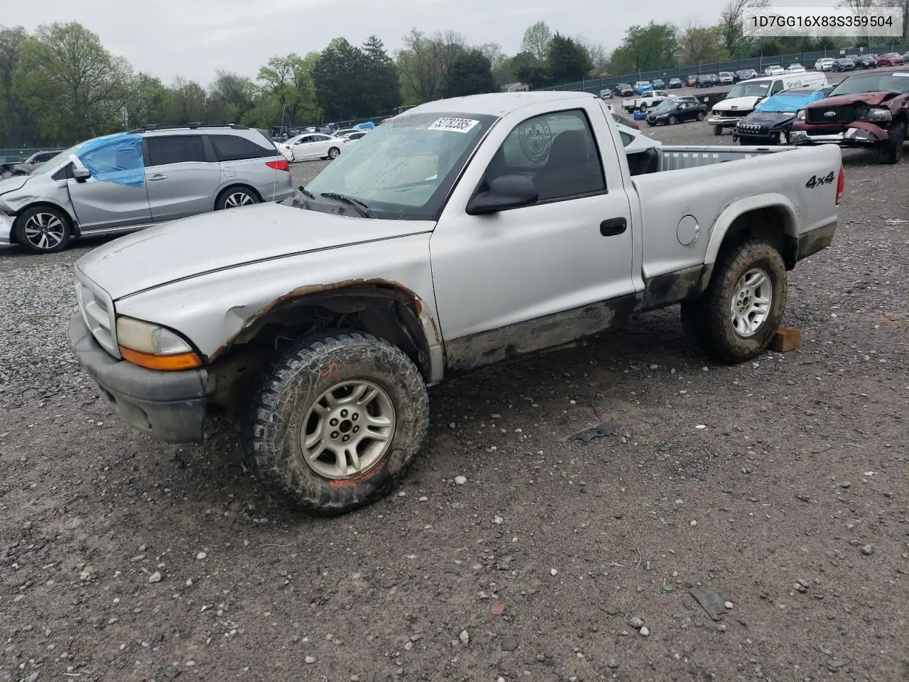 2003 Dodge Dakota Sxt VIN: 1D7GG16X83S359504 Lot: 52782385