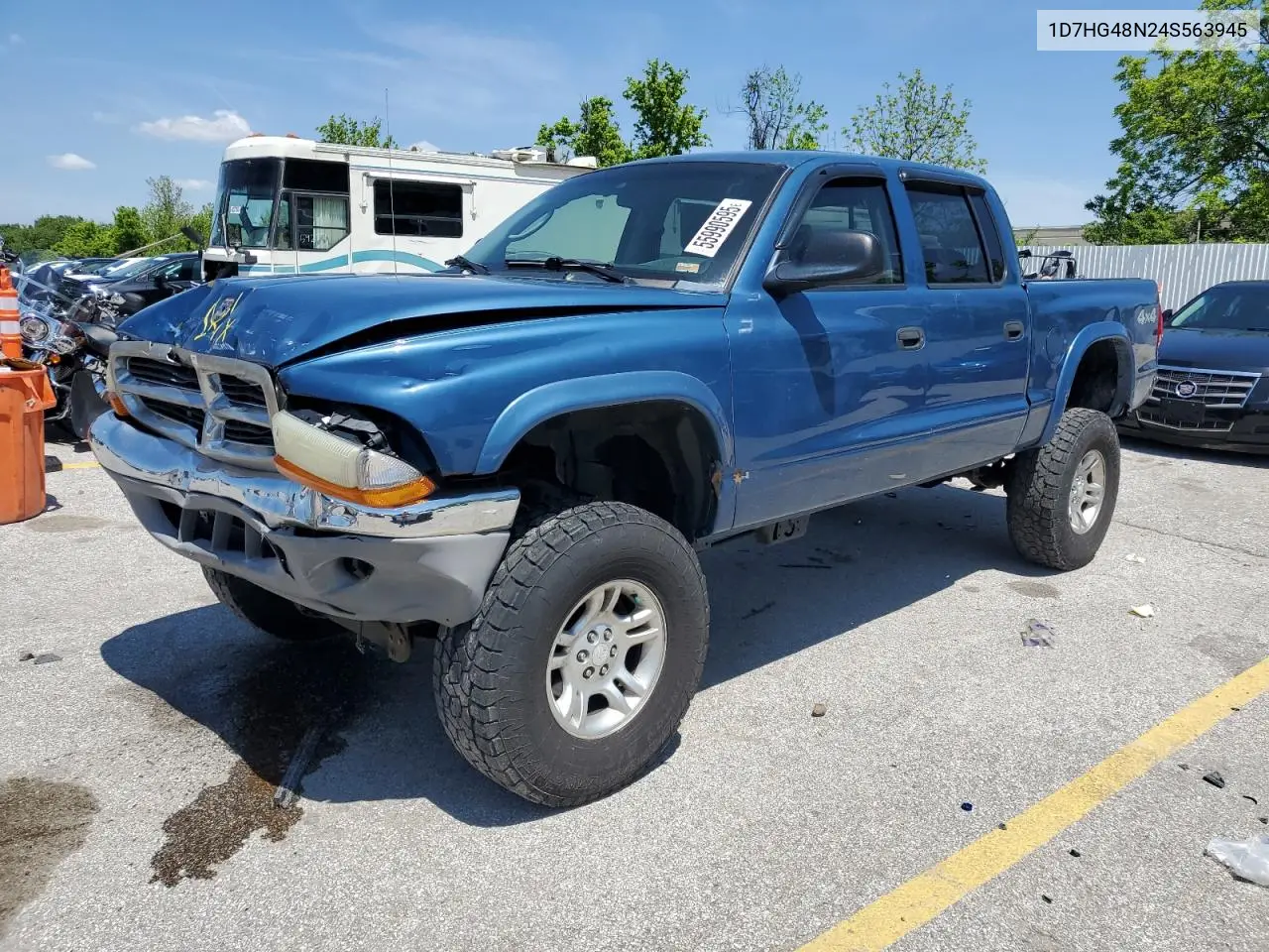 2003 Dodge Dakota Quad Slt VIN: 1D7HG48N24S563945 Lot: 55990595