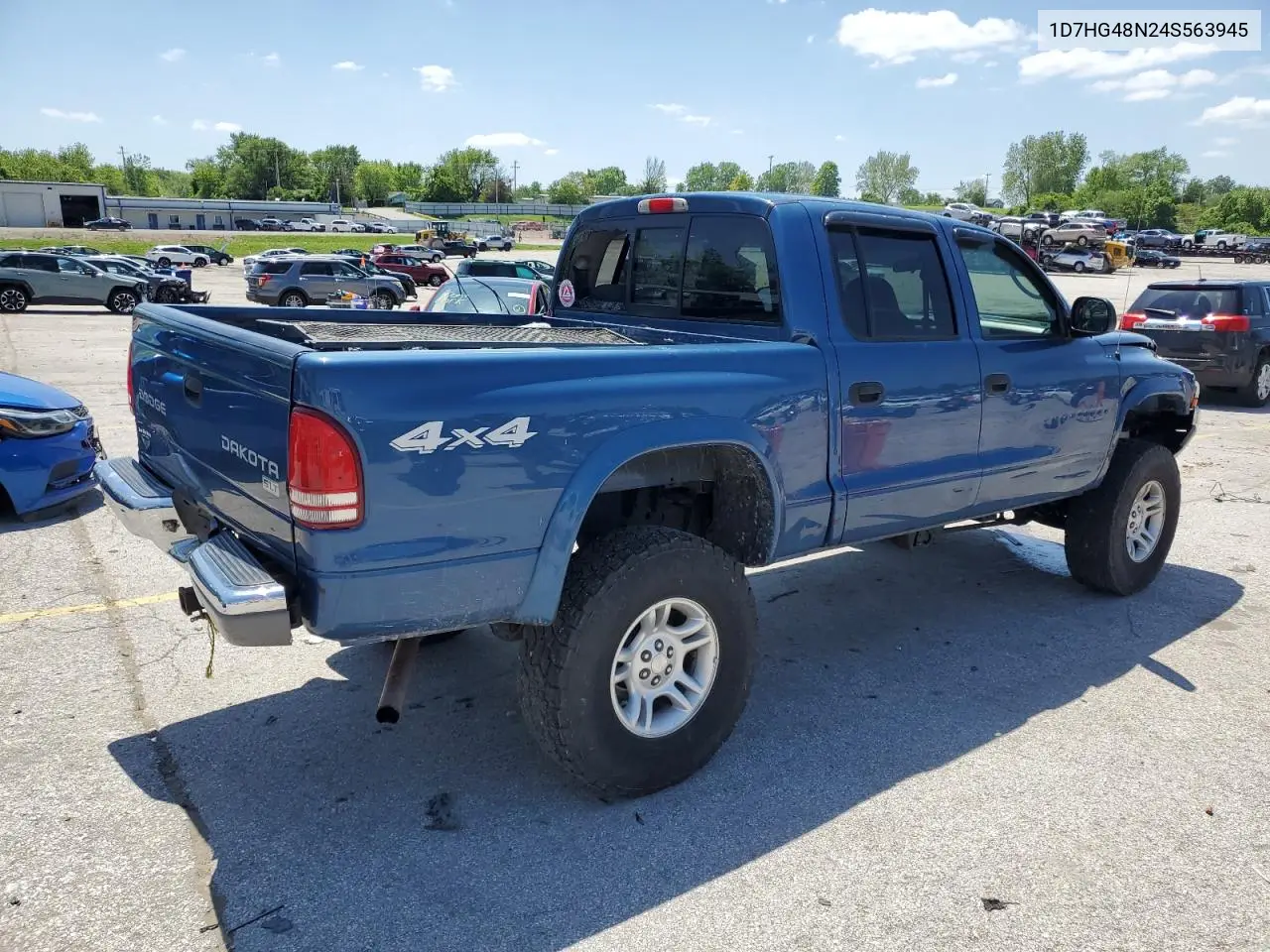 2003 Dodge Dakota Quad Slt VIN: 1D7HG48N24S563945 Lot: 55990595