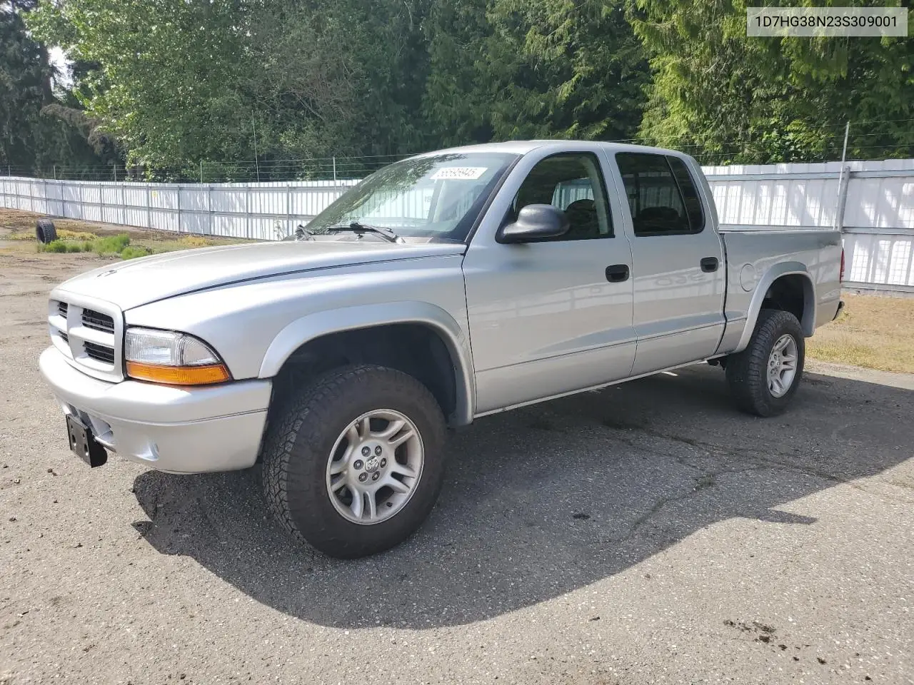 2003 Dodge Dakota Quad Sport VIN: 1D7HG38N23S309001 Lot: 56595945