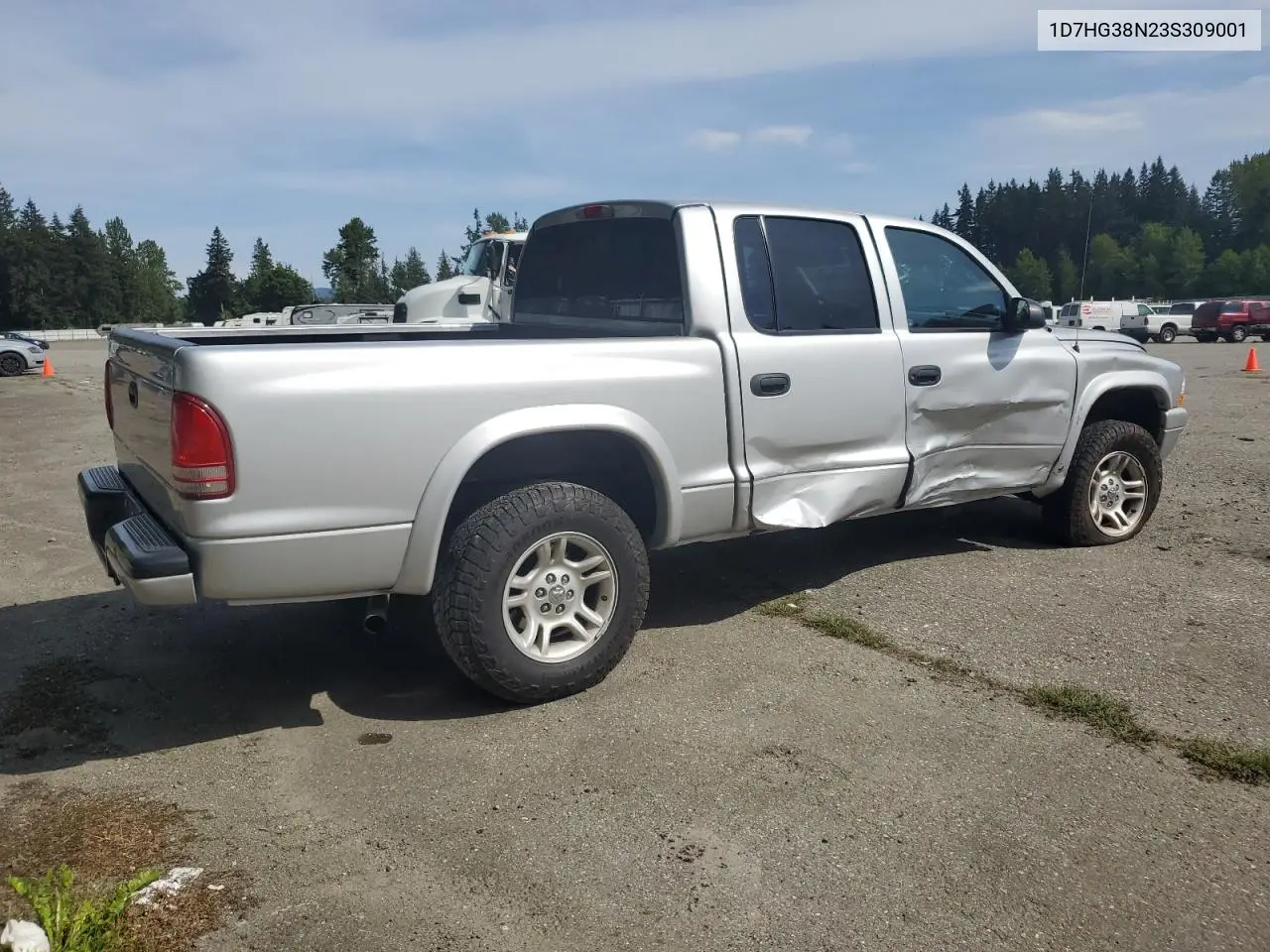 2003 Dodge Dakota Quad Sport VIN: 1D7HG38N23S309001 Lot: 56595945