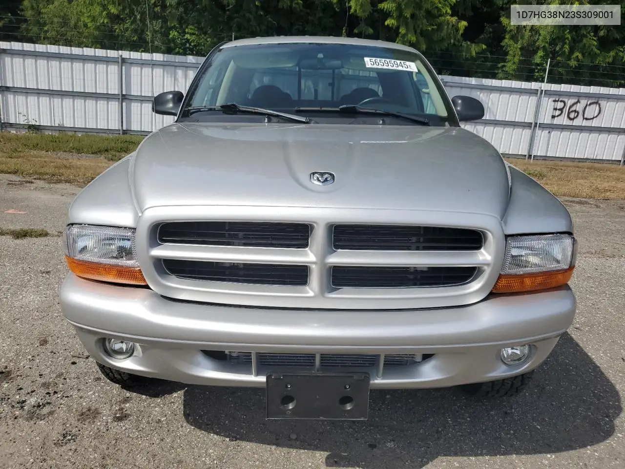 2003 Dodge Dakota Quad Sport VIN: 1D7HG38N23S309001 Lot: 56595945
