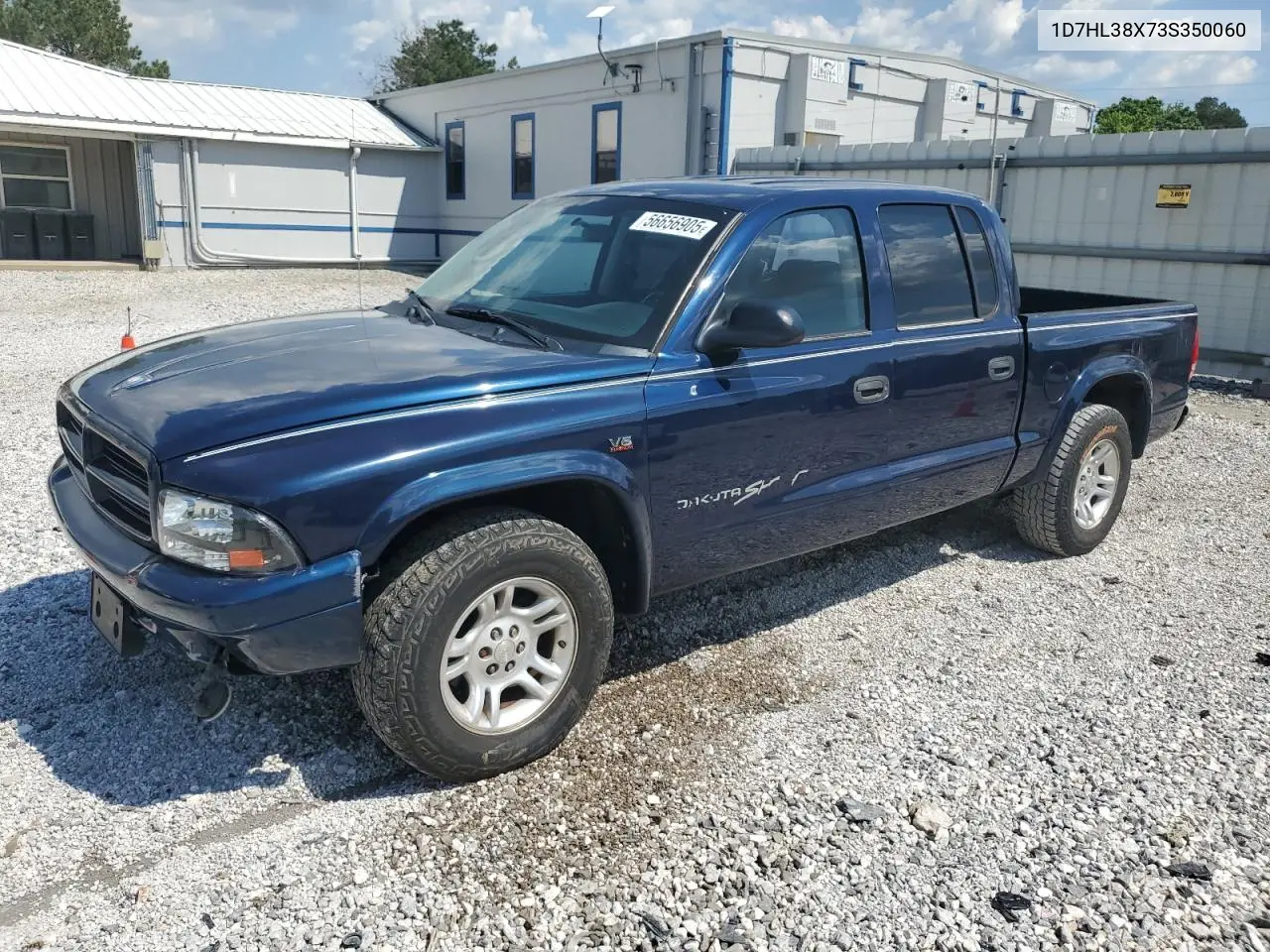 2003 Dodge Dakota Quad Sport VIN: 1D7HL38X73S350060 Lot: 56656905