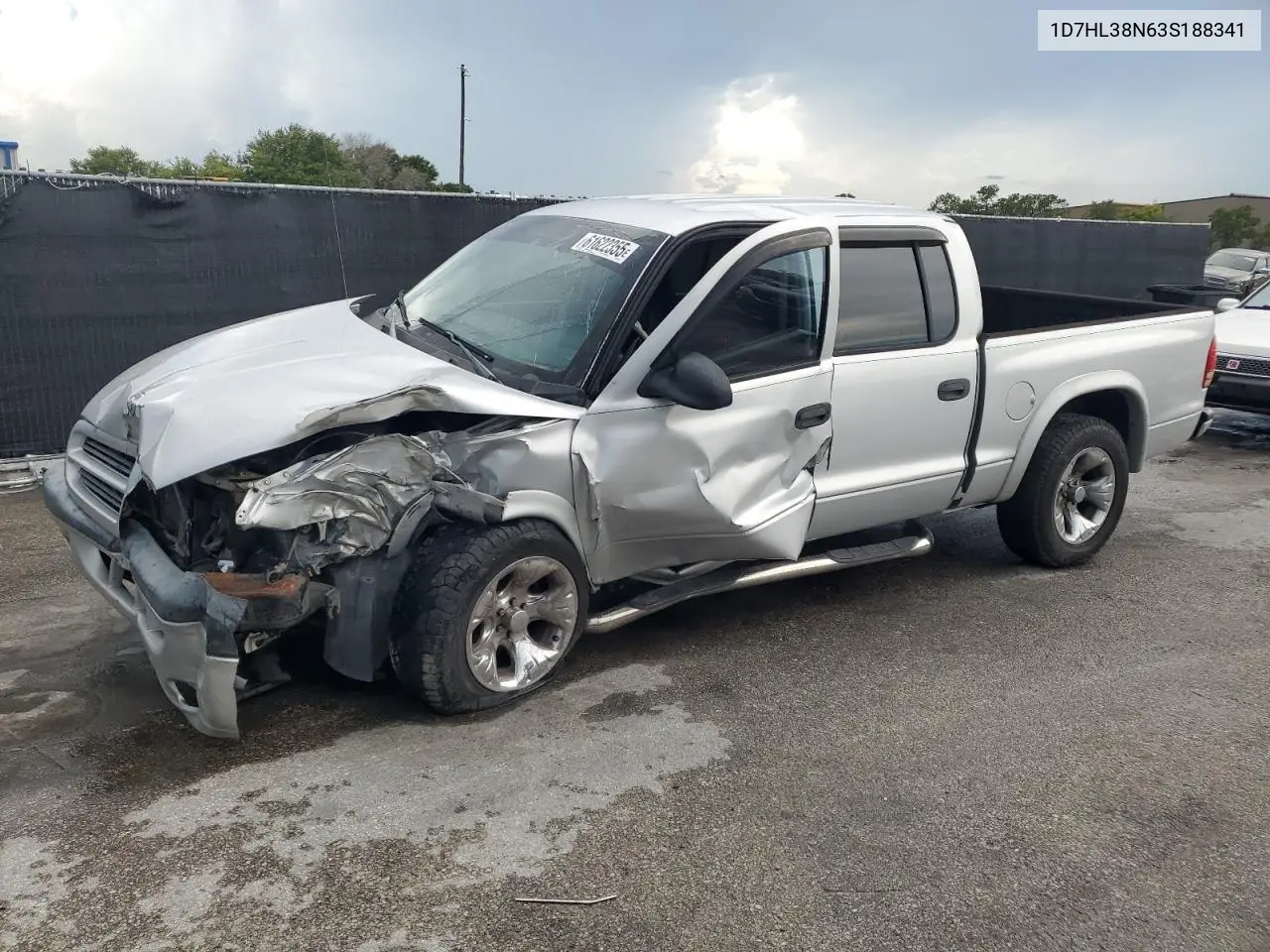 2003 Dodge Dakota Quad Sport VIN: 1D7HL38N63S188341 Lot: 61622355