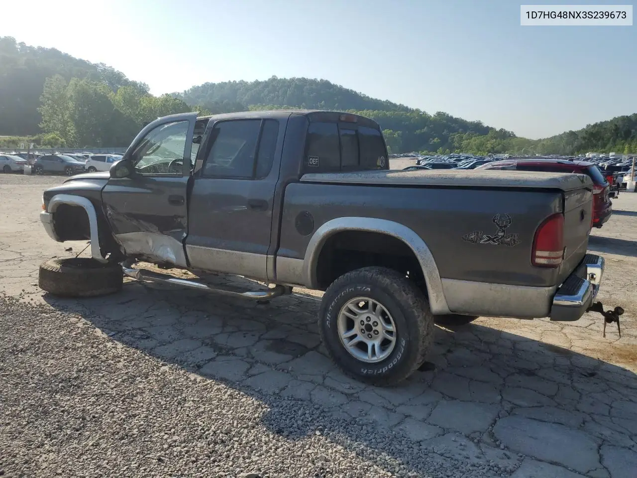 2003 Dodge Dakota Quad Slt VIN: 1D7HG48NX3S239673 Lot: 61751555
