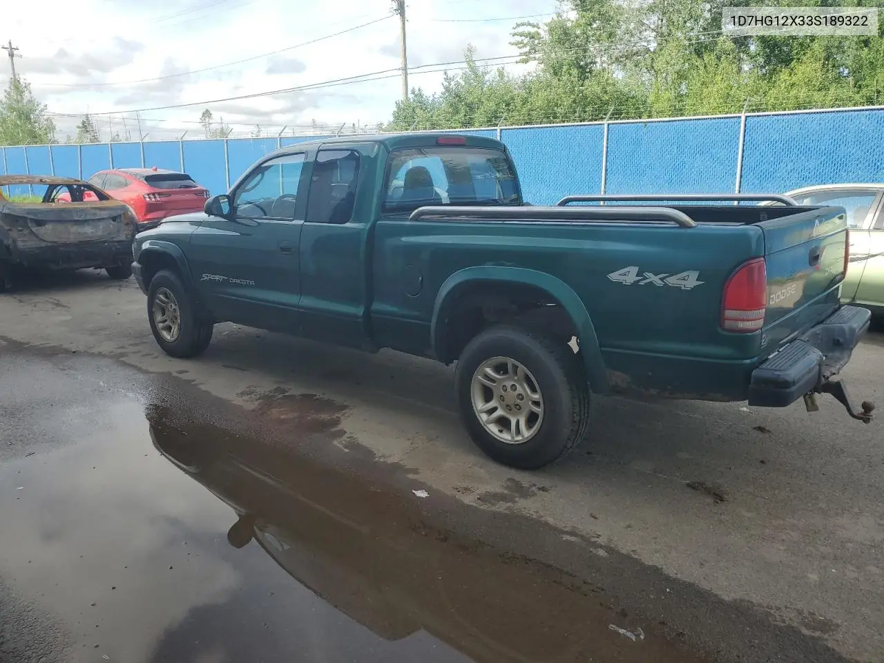 2003 Dodge Dakota Sxt VIN: 1D7HG12X33S189322 Lot: 62132755