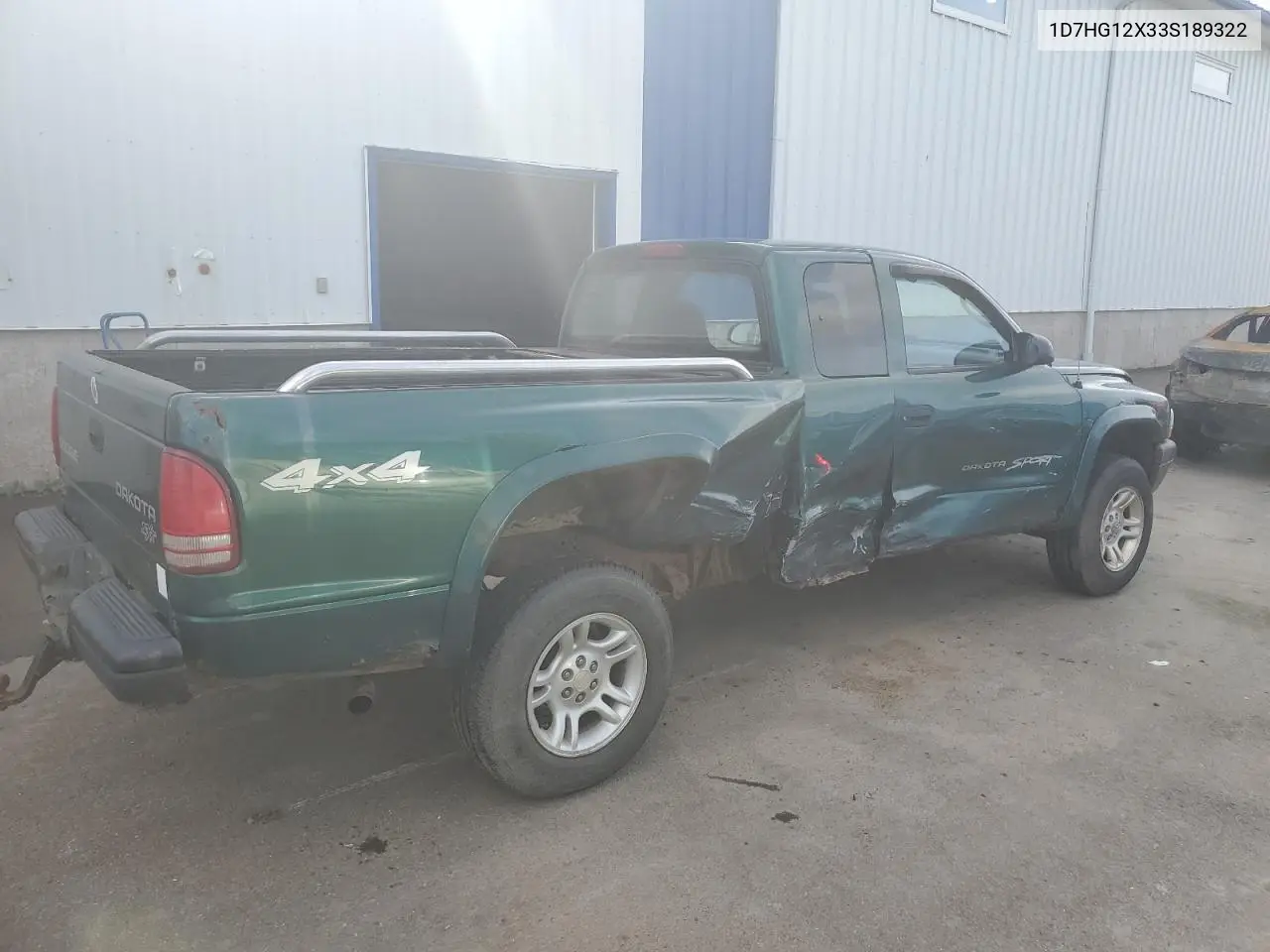 2003 Dodge Dakota Sxt VIN: 1D7HG12X33S189322 Lot: 62132755
