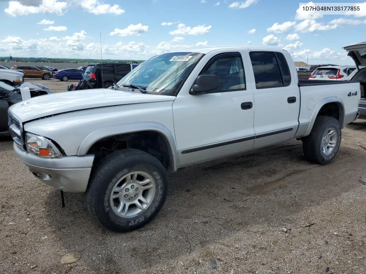 2003 Dodge Dakota Quad Slt VIN: 1D7HG48N13S177855 Lot: 62500025