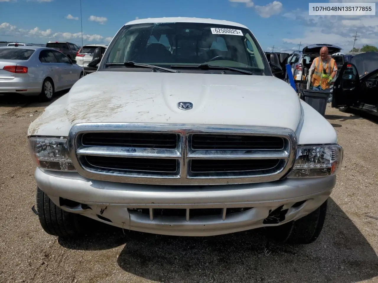 2003 Dodge Dakota Quad Slt VIN: 1D7HG48N13S177855 Lot: 62500025