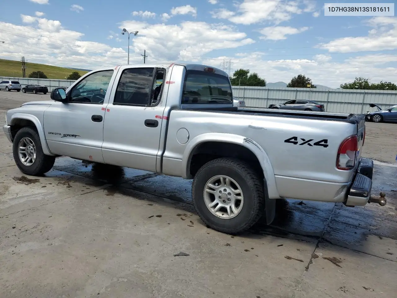 2003 Dodge Dakota Quad Sport VIN: 1D7HG38N13S181611 Lot: 62732415
