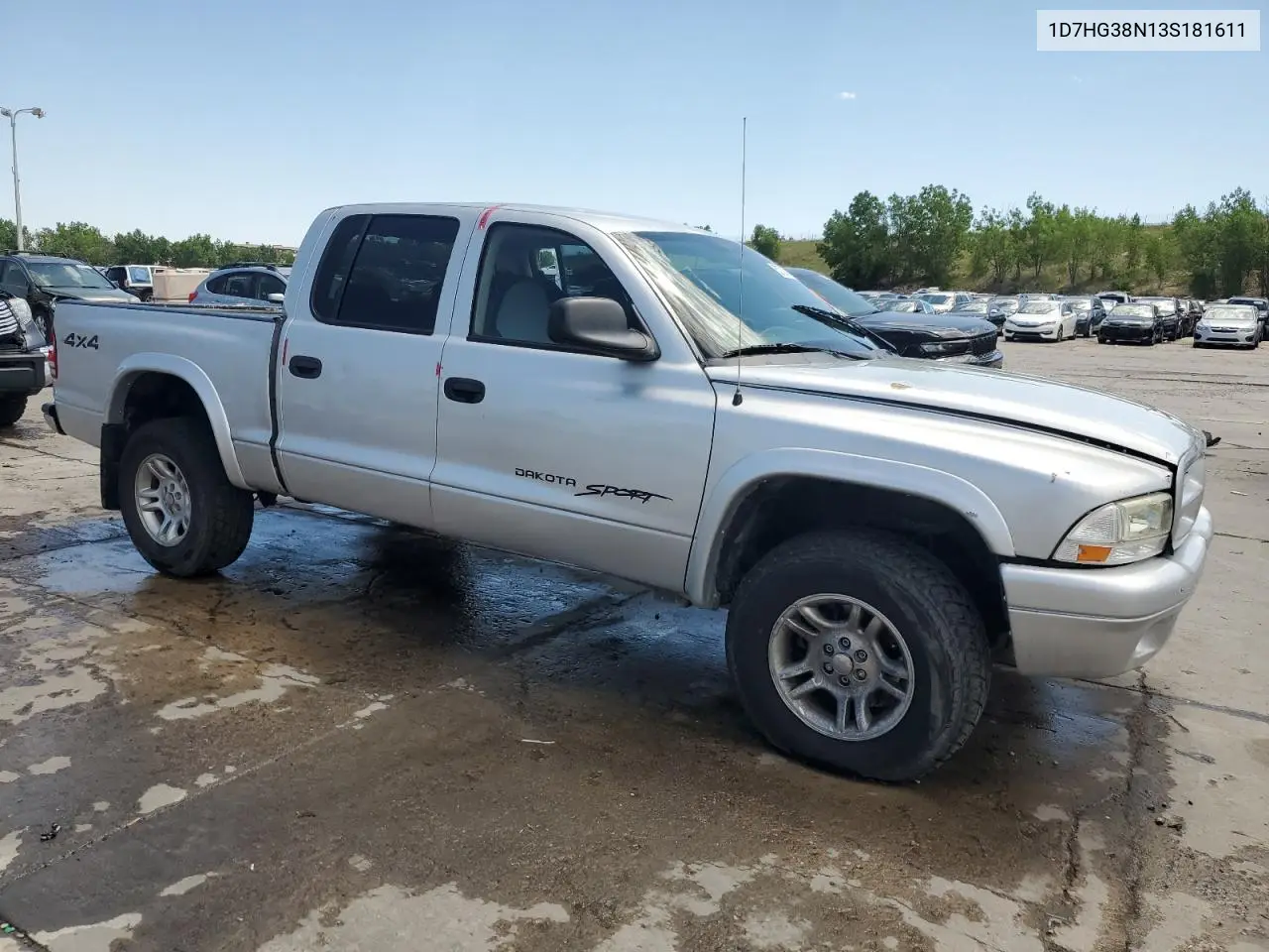 2003 Dodge Dakota Quad Sport VIN: 1D7HG38N13S181611 Lot: 62732415