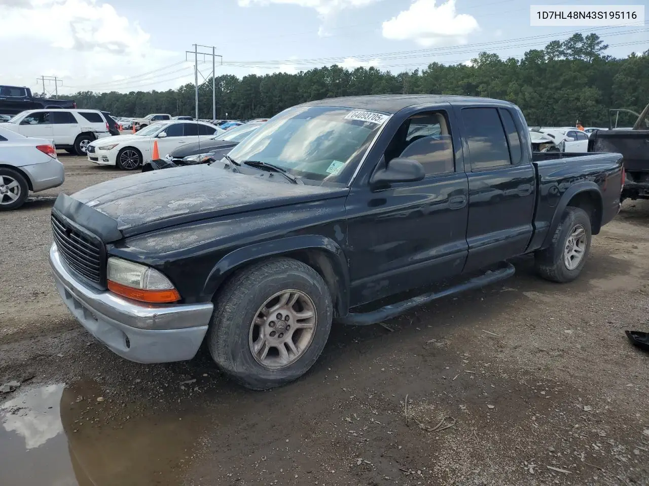 2003 Dodge Dakota Quad Slt VIN: 1D7HL48N43S195116 Lot: 64093705