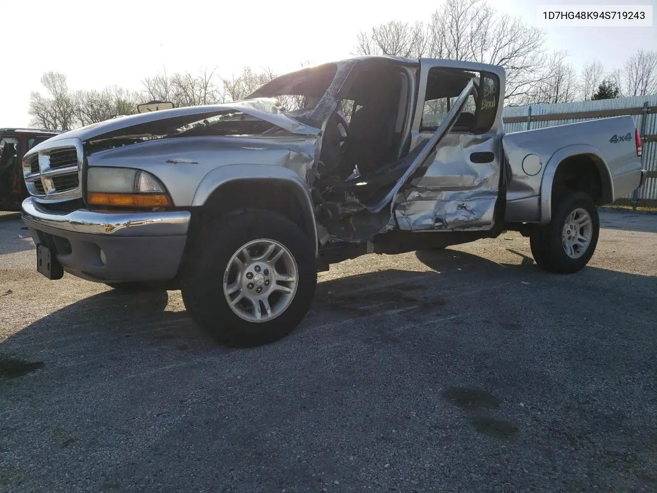 2004 Dodge Dakota Quad Slt VIN: 1D7HG48K94S719243 Lot: 52696075