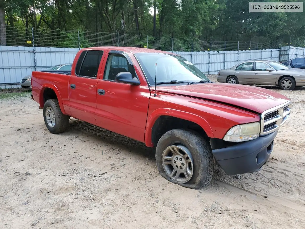 2004 Dodge Dakota Quad Sport VIN: 1D7HG38N84S525596 Lot: 62364605
