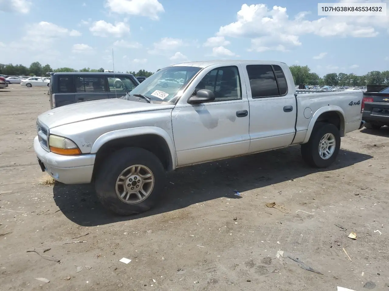 2004 Dodge Dakota Quad Sport VIN: 1D7HG38K84S534532 Lot: 62457995