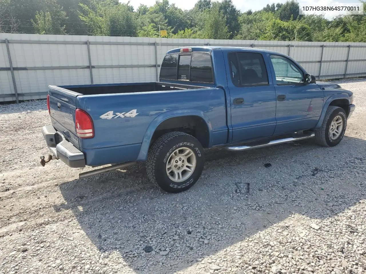 2004 Dodge Dakota Quad Sport VIN: 1D7HG38N64S770011 Lot: 64519605
