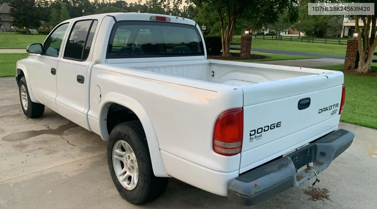 2004 Dodge Dakota Quad Sport VIN: 1D7HL38K24S639420 Lot: 64867545