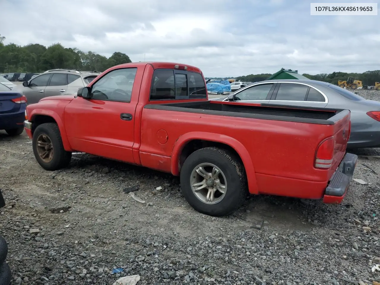 2004 Dodge Dakota Sport VIN: 1D7FL36KX4S619653 Lot: 64884145