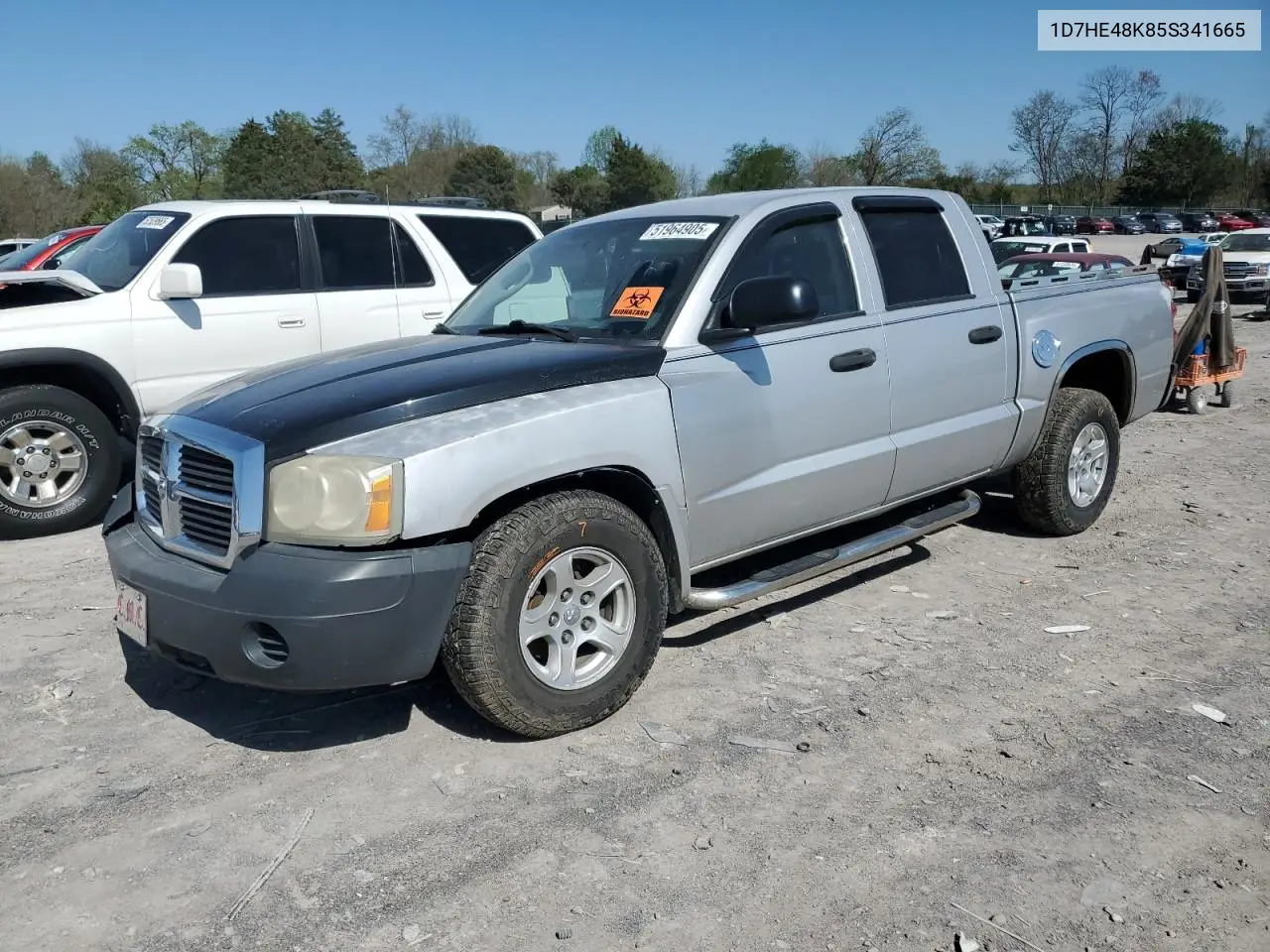 2005 Dodge Dakota Quad Slt VIN: 1D7HE48K85S341665 Lot: 51964905