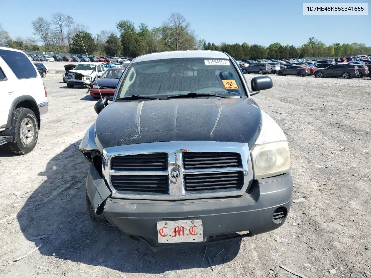 2005 Dodge Dakota Quad Slt VIN: 1D7HE48K85S341665 Lot: 51964905