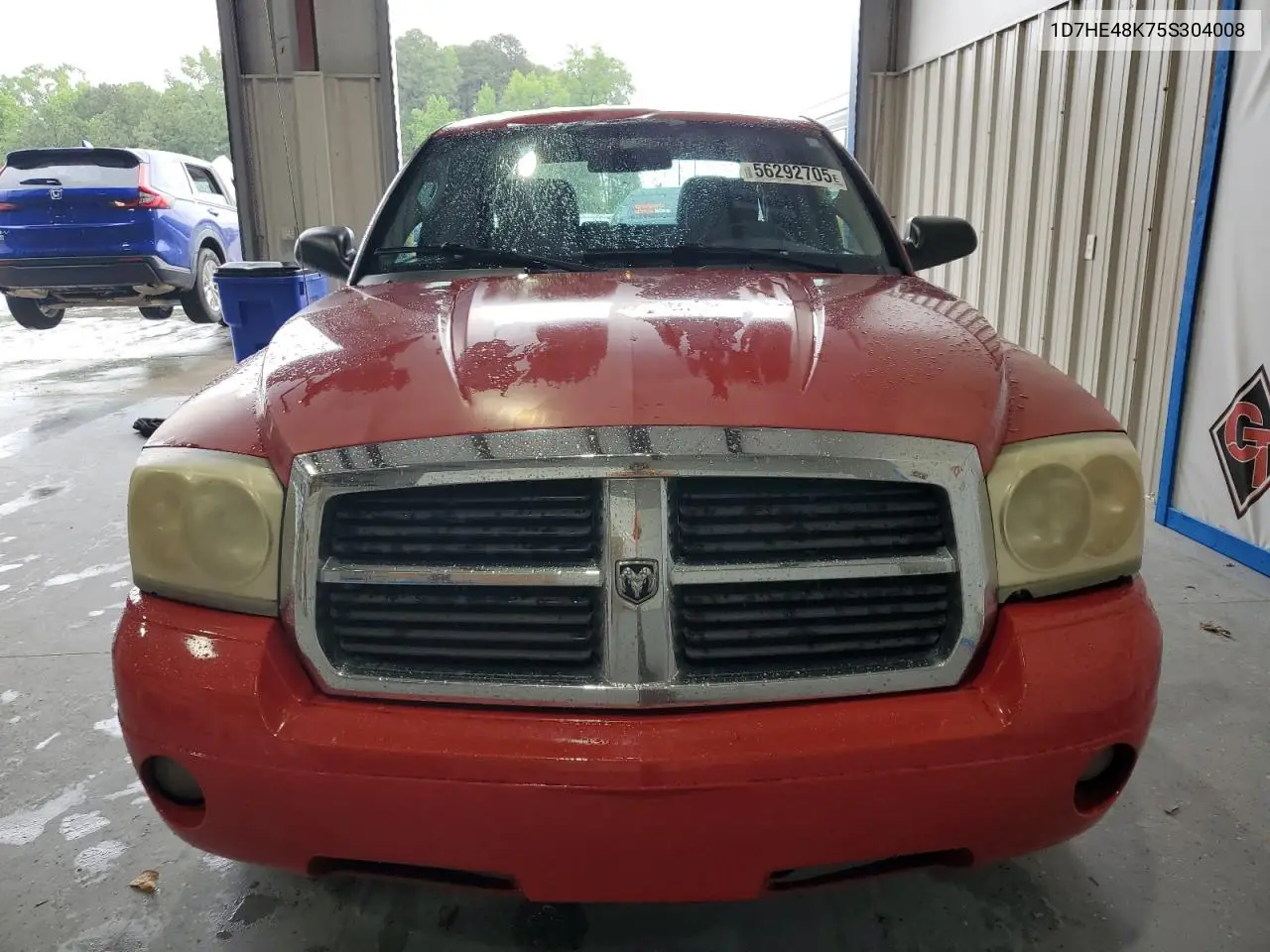 2005 Dodge Dakota Quad Slt VIN: 1D7HE48K75S304008 Lot: 56292705
